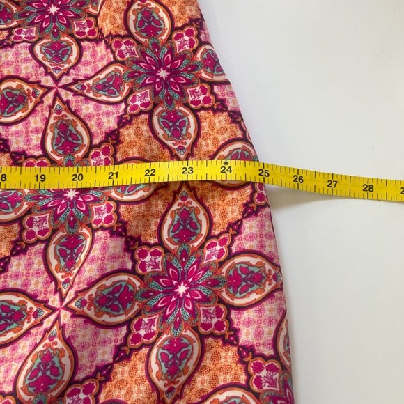 Motherhood Maternity Paisley Dress XL Off Shoulder Tie Sleeve Pink Knee Length - Picture 11 of 12